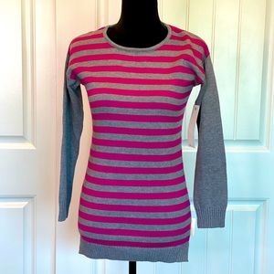 New!  Roxy Striped Knit Long Sleeved Sweater Dress